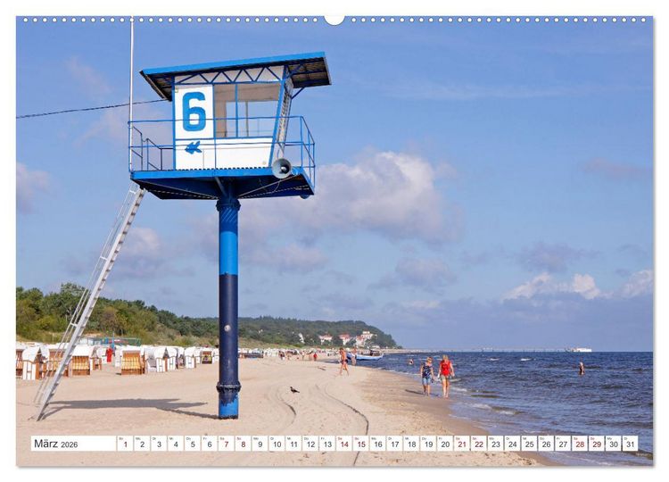 Produktbild: Insel Usedom - Wellen, Strand und mehr (hochwertiger Premium Wandkalender 2026 DIN A2 quer), Kunstdruck in Hochglanz