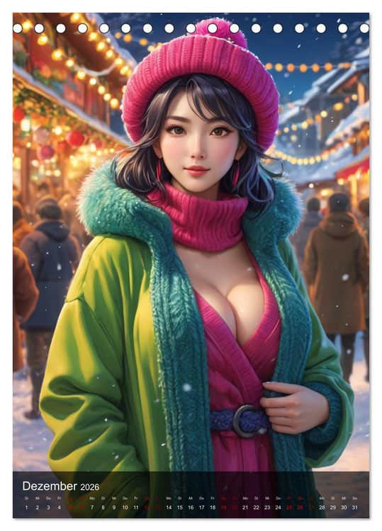 Produktbild: Sexy Manga Girls (Tischkalender 2026 DIN A5 hoch), CALVENDO Monatskalender