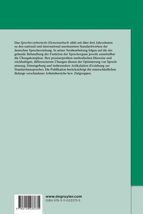 Produktbild: Sprecherzieherisches Elementarbuch