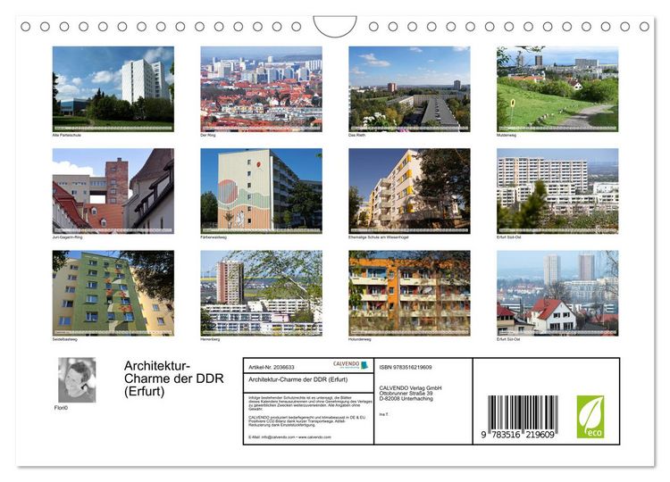 Produktbild: Architektur-Charme der DDR (Erfurt) (Wandkalender 2026 DIN A4 quer), CALVENDO Monatskalender