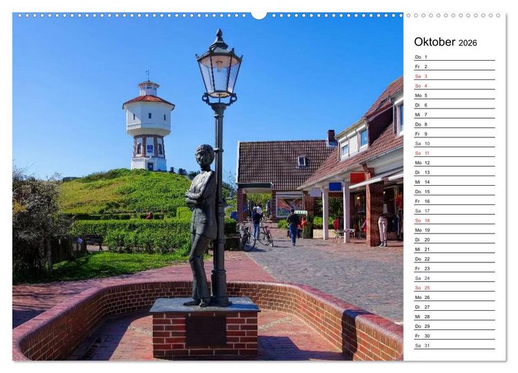 Produktbild: Langeoog - Sch&ouml;nste Insel Ostfrieslands (Wandkalender 2026 DIN A2 quer), CALVENDO Monatskalender