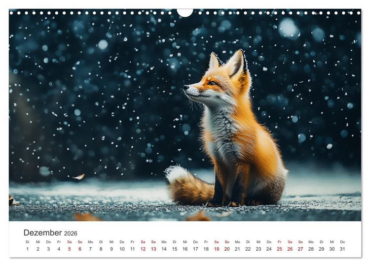 Produktbild: Wild und weich - Die zauberhafte Welt der Rotf&uuml;chse (Wandkalender 2026 DIN A3 quer), CALVENDO Monatskalender