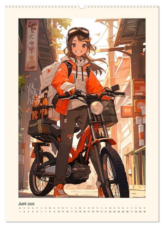 Produktbild: Manga Girls - ein gl&uuml;ckliches Jahr (hochwertiger Premium Wandkalender 2026 DIN A2 hoch), Kunstdruck in Hochglanz