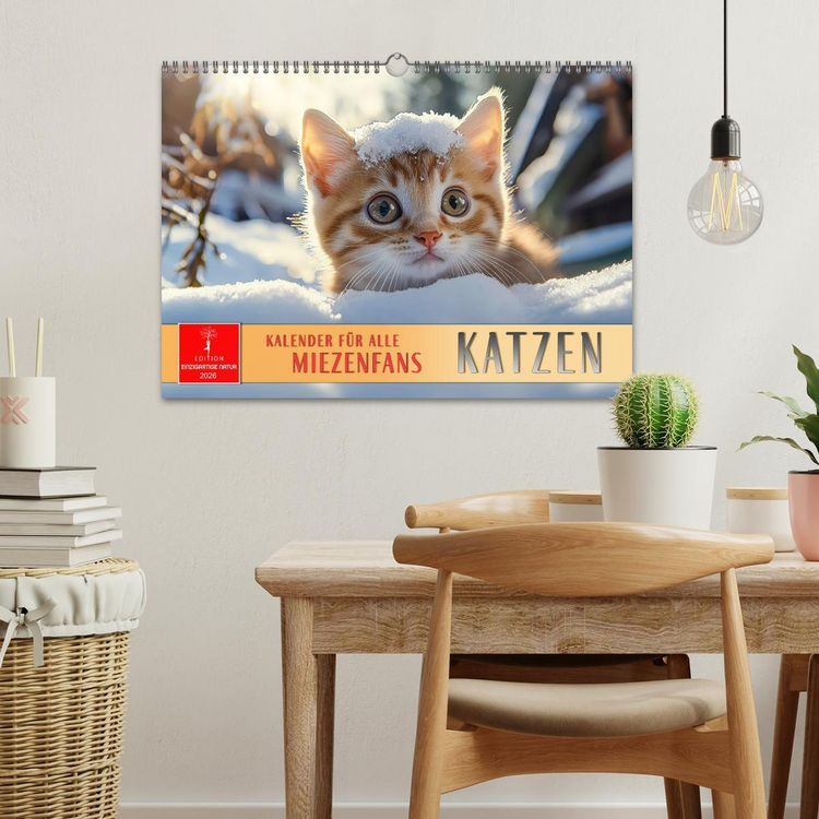 Produktbild: Katzen - Kalender f&uuml;r alle Miezenfans (Wandkalender 2026 DIN A3 quer), CALVENDO Monatskalender