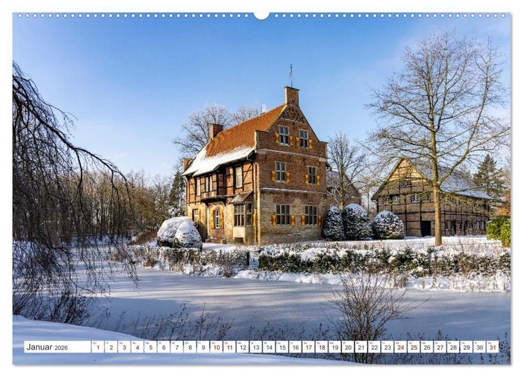Produktbild: Wasserschl&ouml;sser im M&uuml;nsterland (hochwertiger Premium Wandkalender 2026 DIN A2 quer), Kunstdruck in Hochglanz