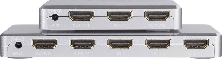 Produktbild: SpeaKa Professional 2 Port HDMI-Splitter mit Aluminiumgeh&auml;use, Ultra HD-f&auml;hig 3840 x 2160 Pixel