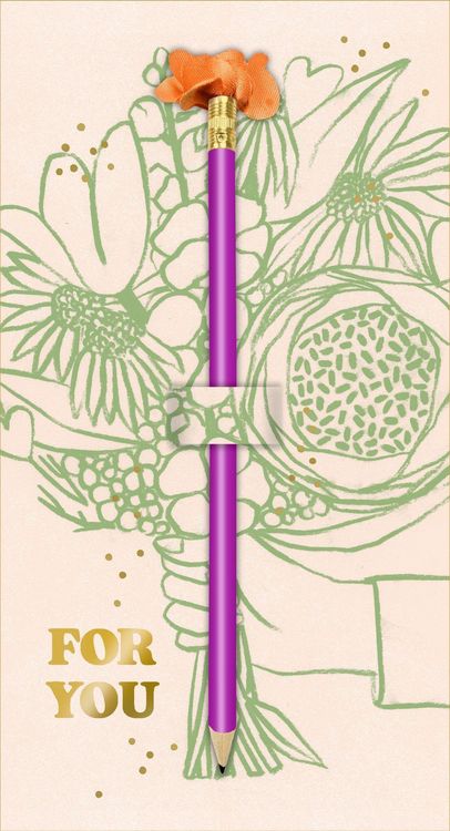 Produktbild: Karte mit Bleistift - Blumengr&uuml;&szlig;e - Sch&ouml;ner Schenken