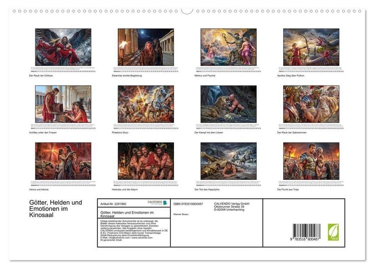 Produktbild: G&ouml;tter, Helden und Emotionen im Kinosaal (hochwertiger Premium Wandkalender 2027 DIN A2 quer), Kunstdruck in Hochglanz