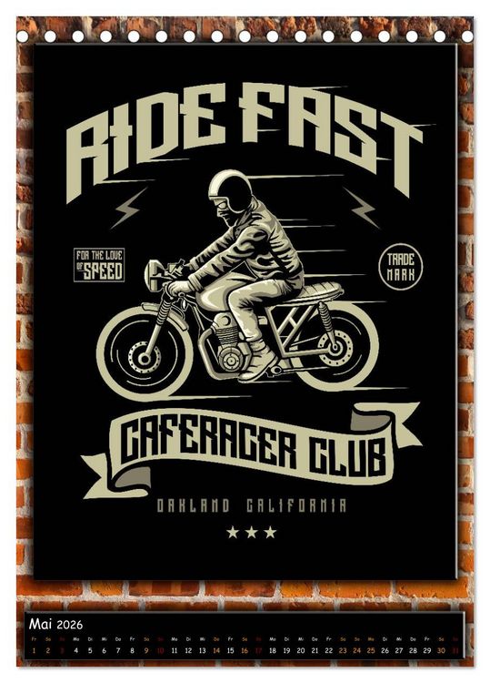 Produktbild: Motorrad - nostalgische Momente (Tischkalender 2026 DIN A5 hoch), CALVENDO Monatskalender