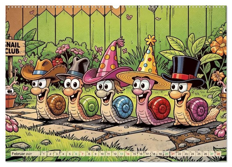 Produktbild: Lustige Weinbergschnecken - Comic (Wandkalender 2027 DIN A2 quer), CALVENDO Monatskalender
