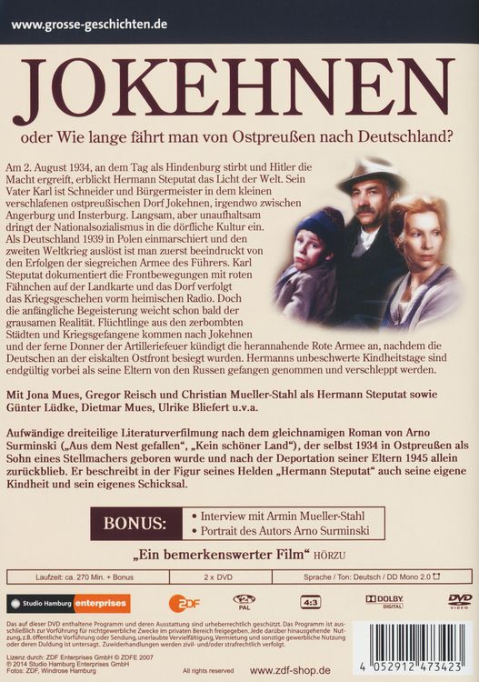 Produktbild: Jokehnen oder Wie lange f&auml;hrt man von Ostpreu&szlig;en nach Deutschland? - Gro&szlig;e Geschichten (Neuauflage) [2 DVDs]