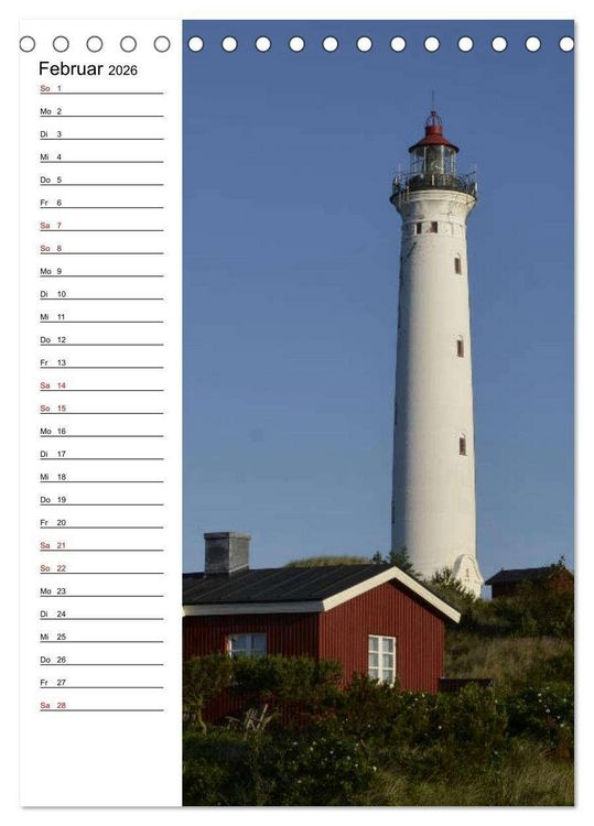 Produktbild: Leuchtt&uuml;rme in D&auml;nemark (Tischkalender 2026 DIN A5 hoch), CALVENDO Monatskalender