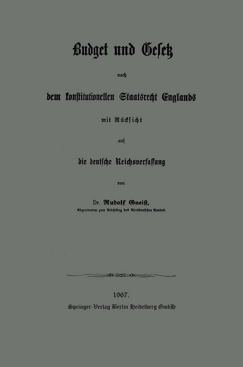 Produktbild: Budget und Gesetz nach dem konstitutionellen Staatsrecht Englands