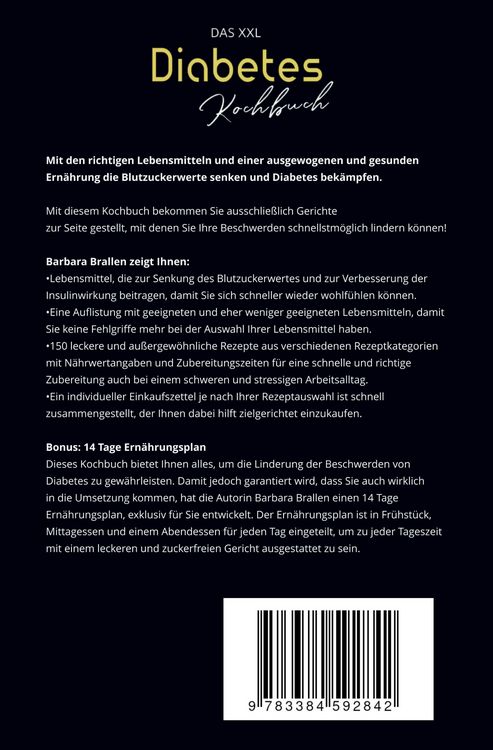 Produktbild: Das XXL Diabetes Kochbuch - inklusive N&auml;hrwertangaben, 14-Tage-Plan & Ern&auml;hrungsratgeber