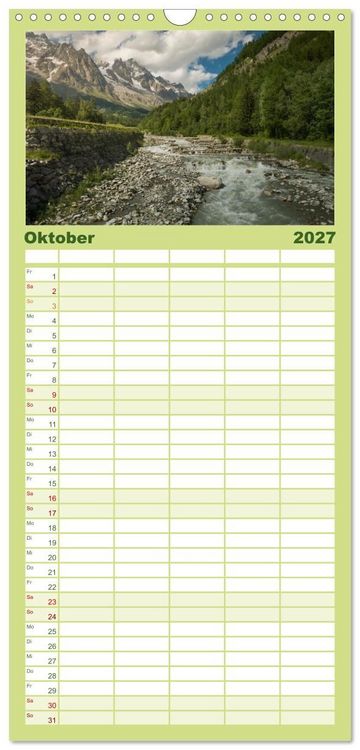 Produktbild: Familienplaner 2027 - Natur im Aostatal mit 5 Spalten (Wandkalender, 21 x 45 cm) CALVENDO