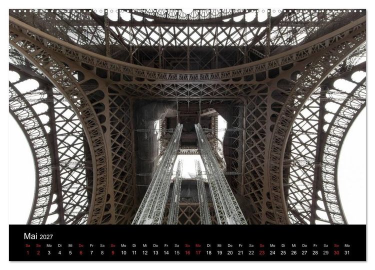 Produktbild: Eiffel Tower &ndash; Tour Eiffel &ndash; Eiffelturm &ndash; Paris 2027 (Wandkalender 2027 DIN A2 quer), CALVENDO Monatskalender