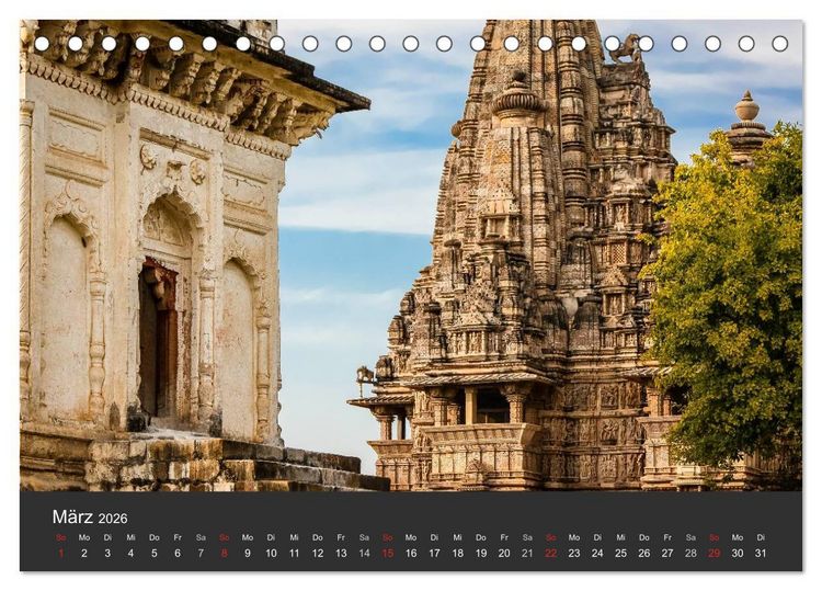 Produktbild: Indien 2026 Tempel, Tiger und Pal&auml;ste (Tischkalender 2026 DIN A5 quer), CALVENDO Monatskalender