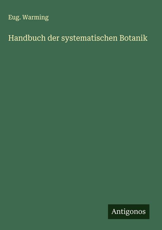 Produktbild: Handbuch der systematischen Botanik