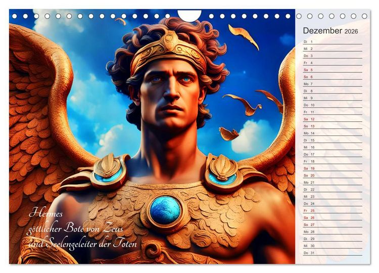 Produktbild: Die Unsterblichen - Griechische KI-G&ouml;ttinnen und KI-G&ouml;tter (Wandkalender 2026 DIN A4 quer), CALVENDO Monatskalender
