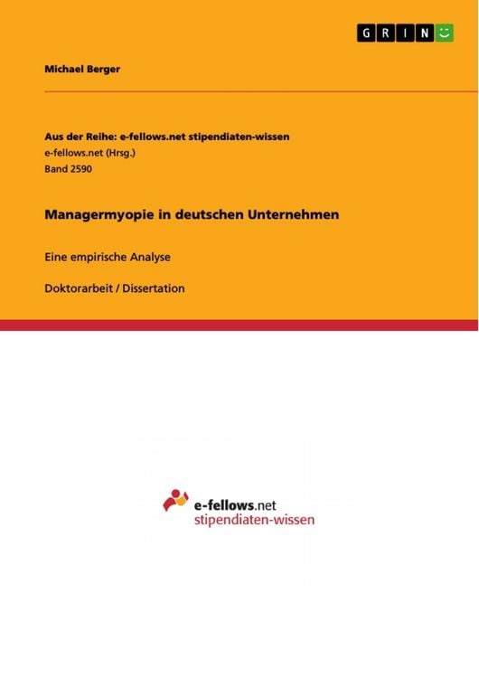 Produktbild: Managermyopie in deutschen Unternehmen