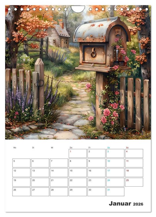 Produktbild: Zeitreise - Der vintage Briekasten Kalender (Wandkalender 2026 DIN A4 hoch), CALVENDO Monatskalender