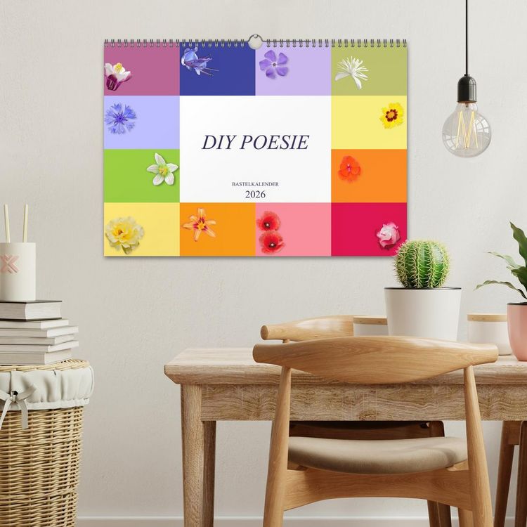 Produktbild: DIY POESIE - BASTELKALENDER (Wandkalender 2026 DIN A3 quer), CALVENDO Monatskalender