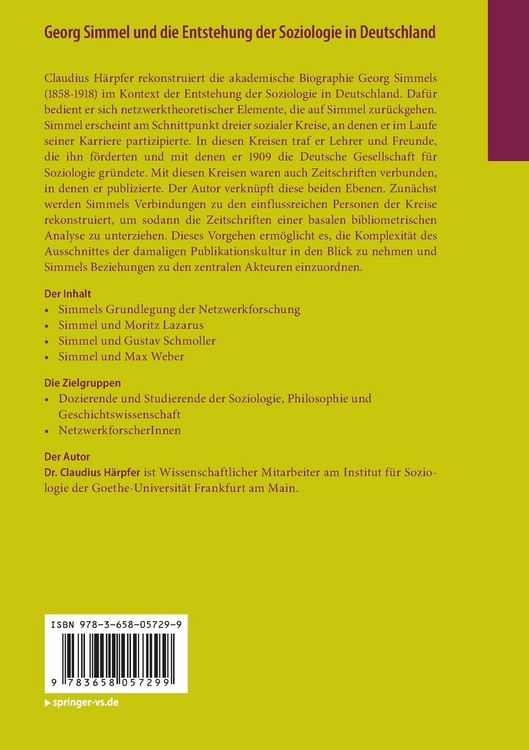 Produktbild: Georg Simmel und die Entstehung der Soziologie in Deutschland
