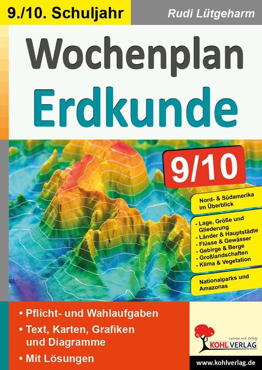 Produktbild: Wochenplan Erdkunde / Klasse 9-10