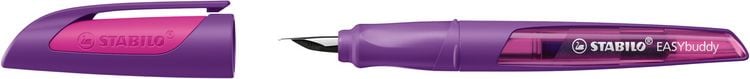Produktbild: STABILO Schulf&uuml;ller mit Standard-Feder M -   EASYbuddy in lila/magenta - Schreibfarbe blau (l&ouml;schbar) - Einzelstift - inklusive Patrone