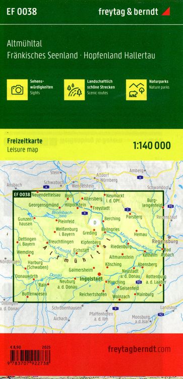 Produktbild: freytag & berndt Freizeitkarte Altm&uuml;hltal, Fr&auml;nkisches Seenland, Hopfenland Hallertau 1:140.000