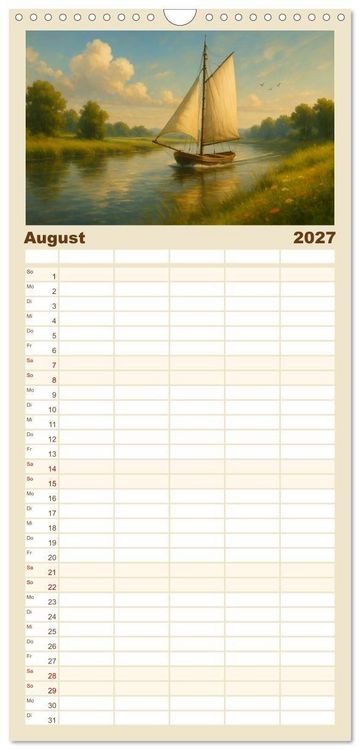 Produktbild: Familienplaner 2027 - Wind bewegt die Welt mit 5 Spalten (Wandkalender, 21 x 45 cm) CALVENDO