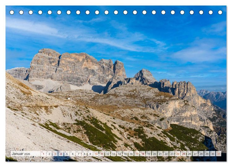 Produktbild: Bergwanderung Dolomiten rund um die Drei Zinnen (Tischkalender 2026 DIN A5 quer), CALVENDO Monatskalender
