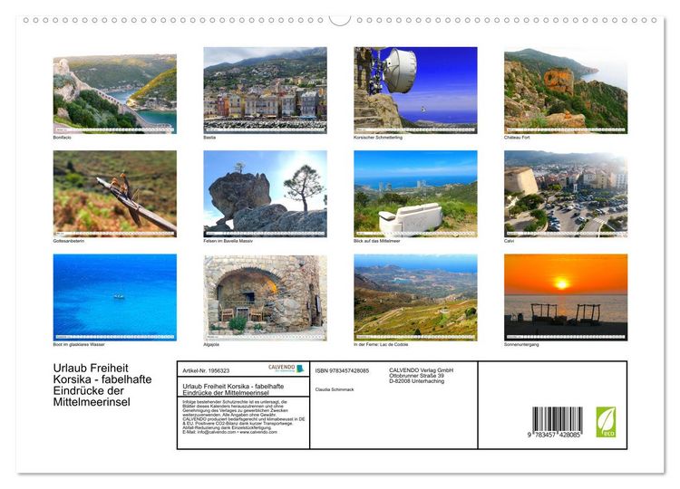 Produktbild: Urlaub Freiheit Korsika - fabelhafte Eindr&uuml;cke der Mittelmeerinsel (hochwertiger Premium Wandkalender 2026 DIN A2 quer), Kunstdruck in Hochglanz