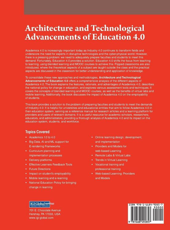 Produktbild: Architecture and Technological Advancements of Education 4.0