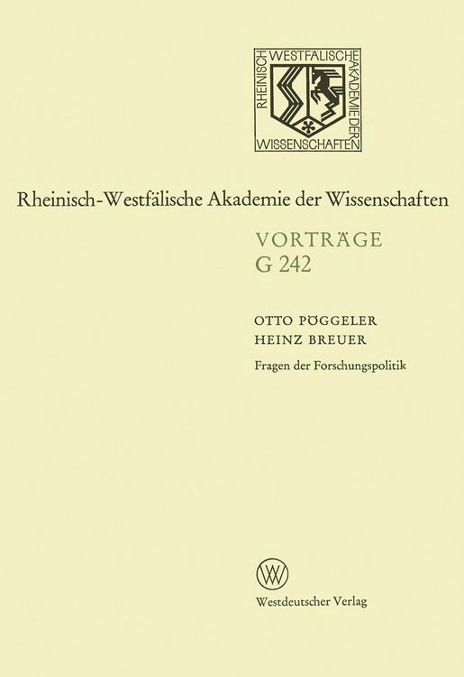 Produktbild: Fragen der Forschungspolitik