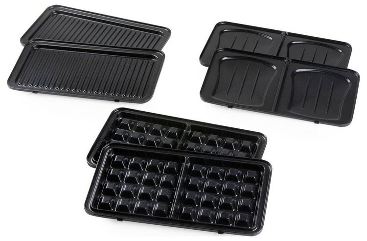 Produktbild: DOMO SANDWICH-WAFFEL-GRILL 3-IN-1 INKY BLACK Sandwichmaker Schwarz