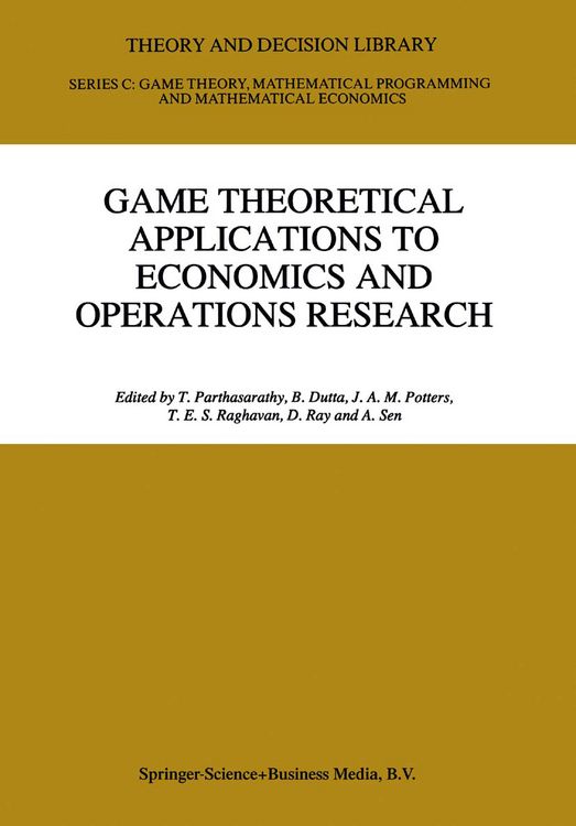 Produktbild: Game Theoretical Applications to Economics and Operations Research