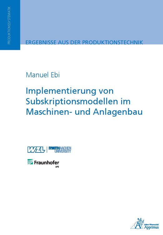 Produktbild: Implementierung von Subskriptionsmodellen im Maschinen- und Anlagenbau