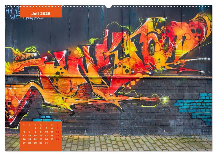 Produktbild: Graffiti (Wandkalender 2026 DIN A2 quer), CALVENDO Monatskalender