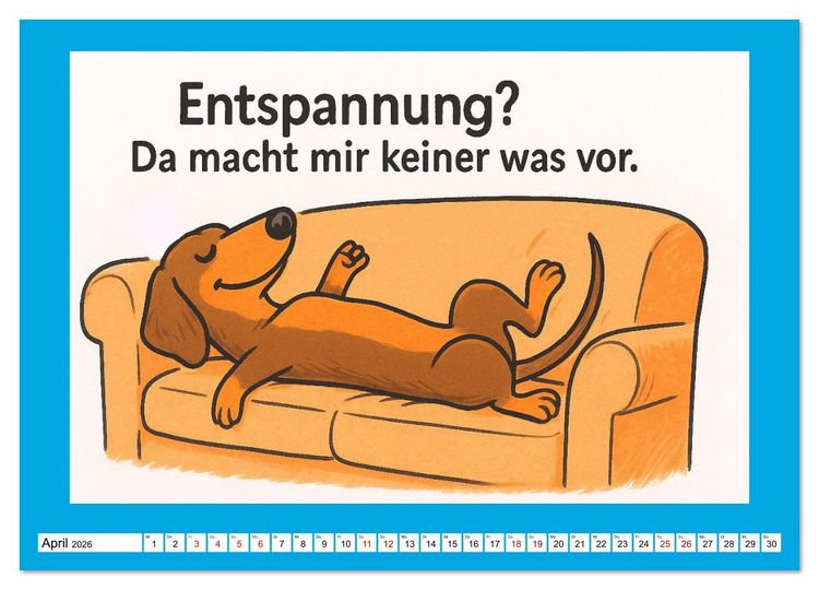 Produktbild: Fehlerfrei. Dackel eben. (Wandkalender 2026 DIN A3 quer), CALVENDO Monatskalender