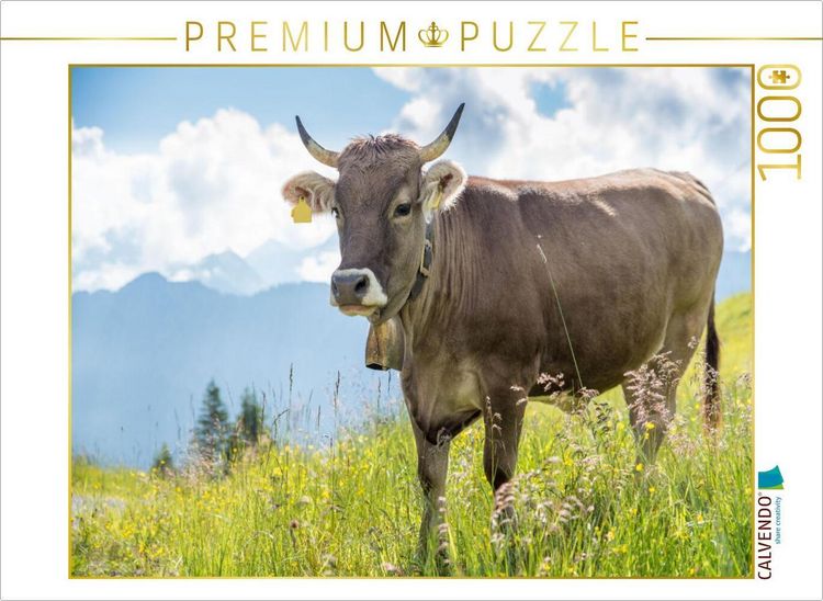 Produktbild: CALVENDO Puzzle Braunvieh am Fellhorn | 1000 Teile Lege-Gr&ouml;&szlig;e 64x48cm Foto-Puzzle f&uuml;r gl&uuml;ckliche Stunden