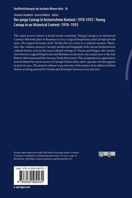 Produktbild: Der junge Carnap in historischem Kontext: 1918&ndash;1935 / Young Carnap in an Historical Context: 1918&ndash;1935