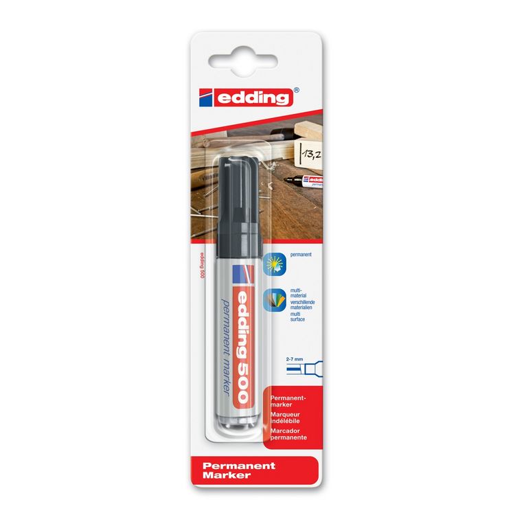 Produktbild: edding Permanentmarker 500 schwarz 2-7mm Blister