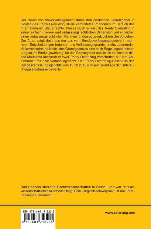 Produktbild: Treaty Overriding im Internationalen Steuerrecht als Verfassungsproblem