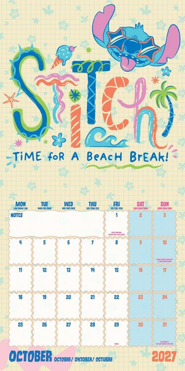 Produktbild: Disney Stitch &ndash; Offizieller Kalender 2027 &ndash; Wandkalender