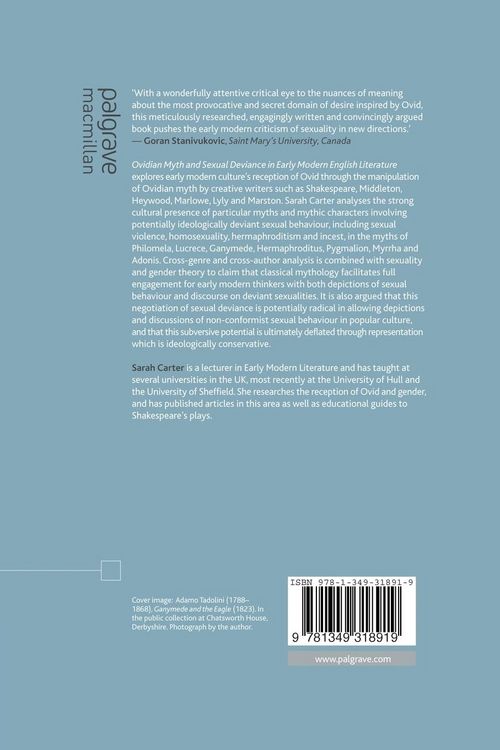 Produktbild: Ovidian Myth and Sexual Deviance in Early Modern English Literature