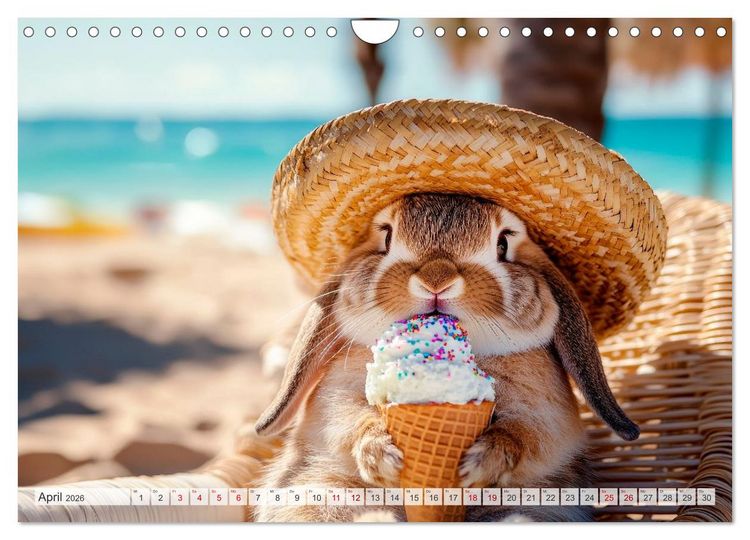 Produktbild: Kaninchen auf Reisen (Wandkalender 2026 DIN A4 quer), CALVENDO Monatskalender