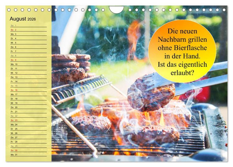 Produktbild: Auftragsgriller f&uuml;r effektive Fettverbrennung! Denn Grillsaison ist immer! (Wandkalender 2026 DIN A4 quer), CALVENDO Monatskalender