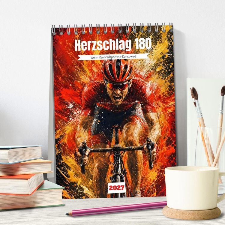 Produktbild: Herzschlag 180 - Wenn Rennradsport zur Kunst wird (Tischkalender 2027 DIN A5 hoch), CALVENDO Monatskalender