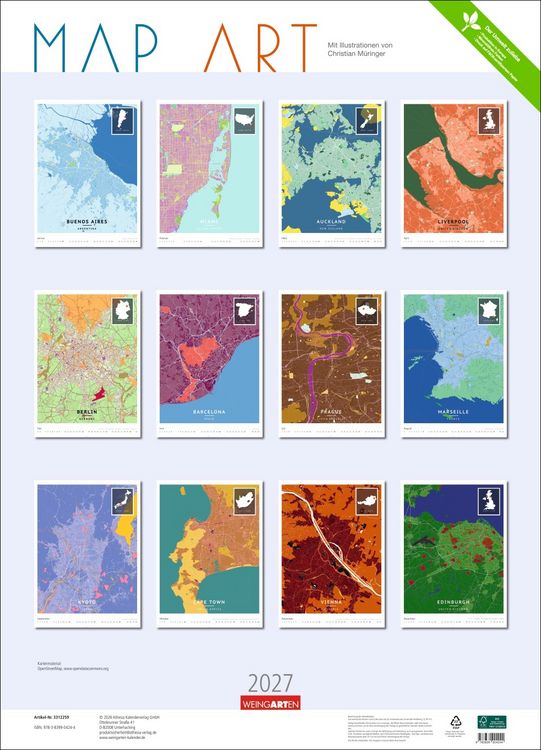 Produktbild: Map Art Kalender 2027